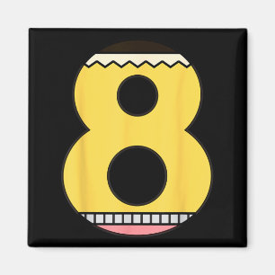 Imã Lápis Número 8 Volta às Aulas Aniversário de 8 ano