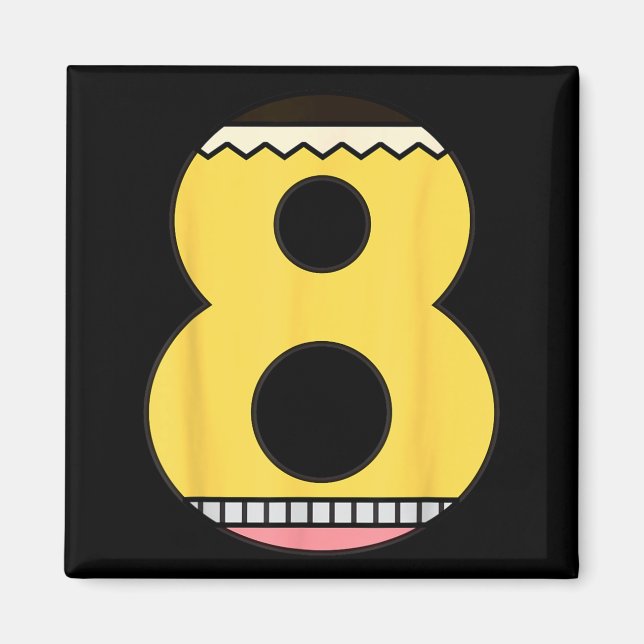 Imã Lápis Número 8 Volta às Aulas Aniversário de 8 ano (Frente)