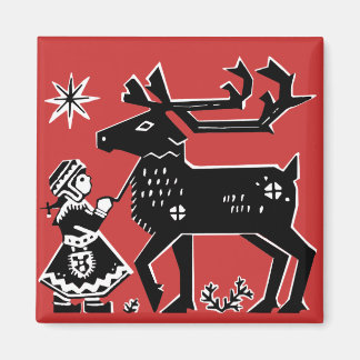 Imã Lapland Girl segura refeitório de Natal