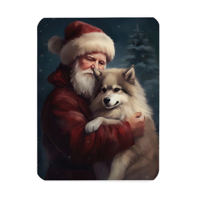 Ímã Lapphund Santa Claus Festivo (Vertical)