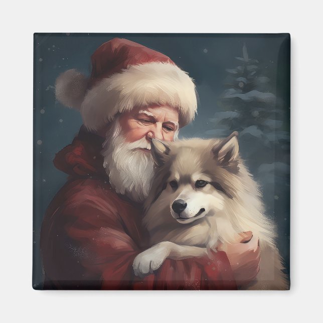 Imã Lapphund Santa Claus Festivo (Frente)