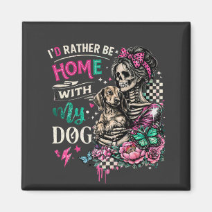 Imã Lar com Meu Cachorro Esqueleto Gótico Dachshund