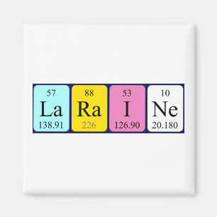 Imã Laraine com mesa periódica