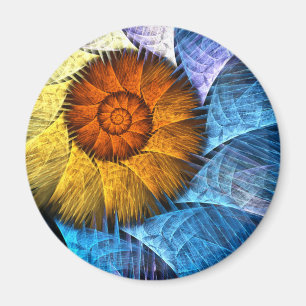 Imã Laranja Amarelo Amarelo Azul, Arredondada