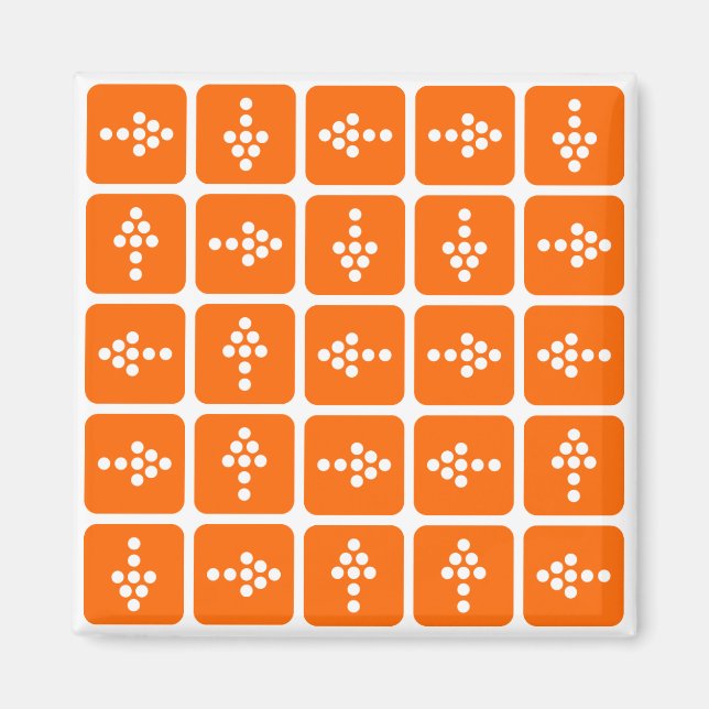 Imã Laranja ao quadrado de setas LED (Frente)