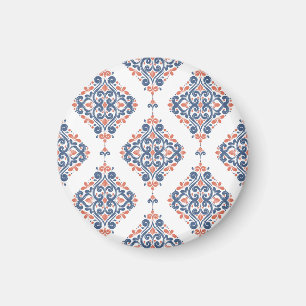 Imã Laranja Azul Ornamental: Sem Costura Vintage