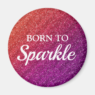 Imã Laranja Brilhante e Glitter Roxo Nascida para Bril