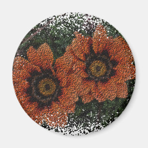 Imã Laranja Daisy Balls Round Magnet