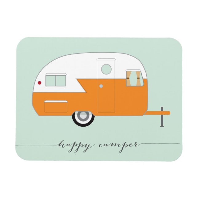 Ímã Laranja de Camper Feliz (Horizontal)