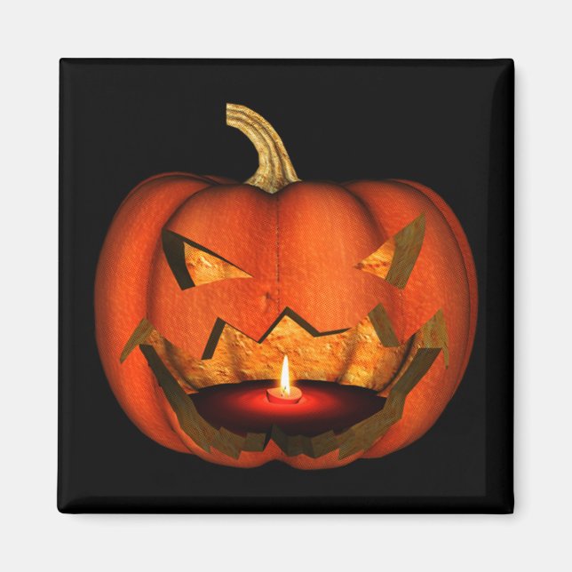 IMÃ LARANJA DE JACK-O-LANTERN COM LIT SCARY (Frente)