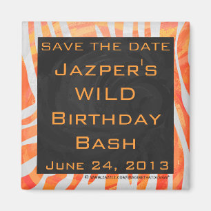 Imã Laranja e branco do monograma da zebra