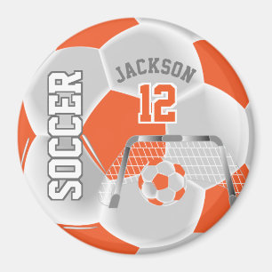 Imã Laranja e Branco Personalizar Bola de Futebol