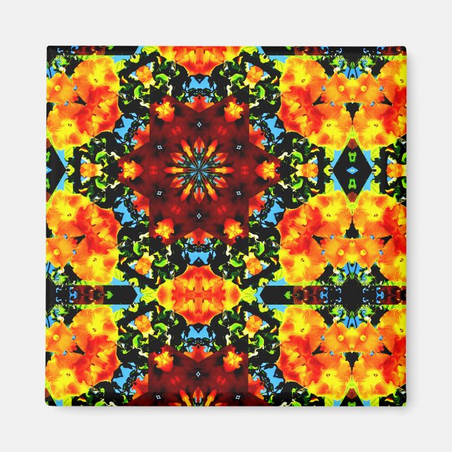 Imã Laranja Floral (Frente)