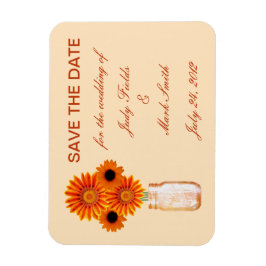 Ímã Laranja Flores Mason Jar Imã salve a data