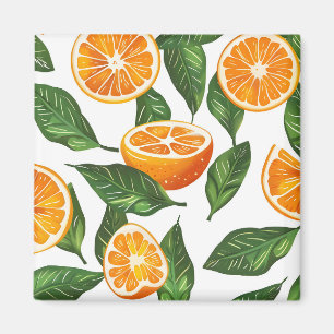 Imã Laranja Fruta Botânica Citrus Sem Costura