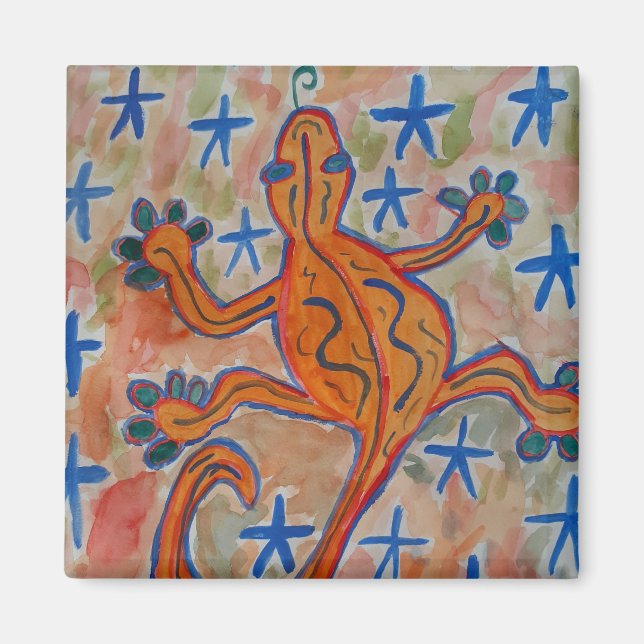 Imã Laranja Gecko Magnet (Frente)