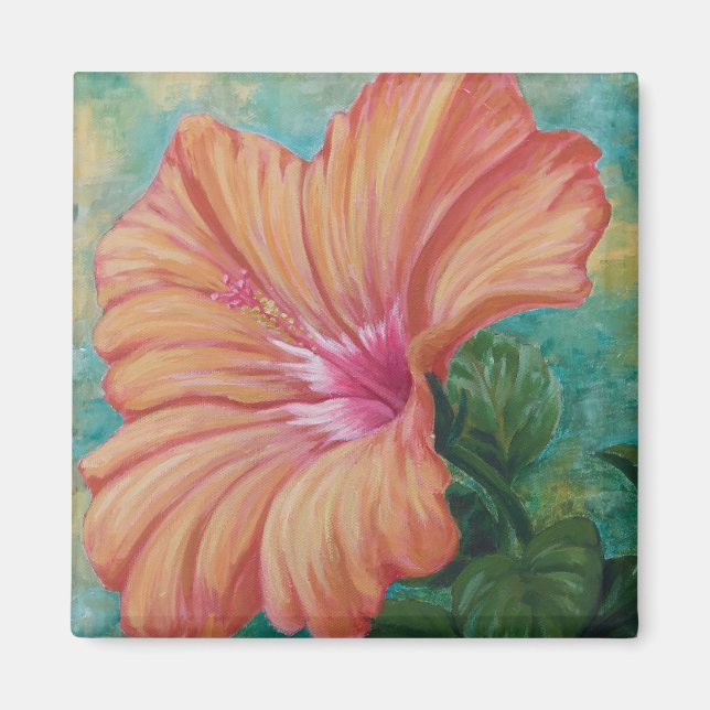 Imã Laranja Hibiscus Magnet (Frente)