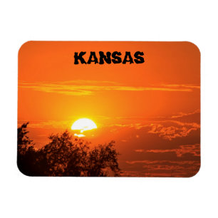 Ímã Laranja Laranja Laranja Kansas Sunset Magnet