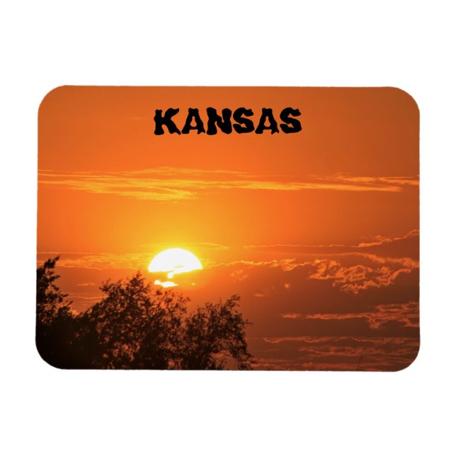 Ímã Laranja Laranja Laranja Kansas Sunset Magnet (Horizontal)
