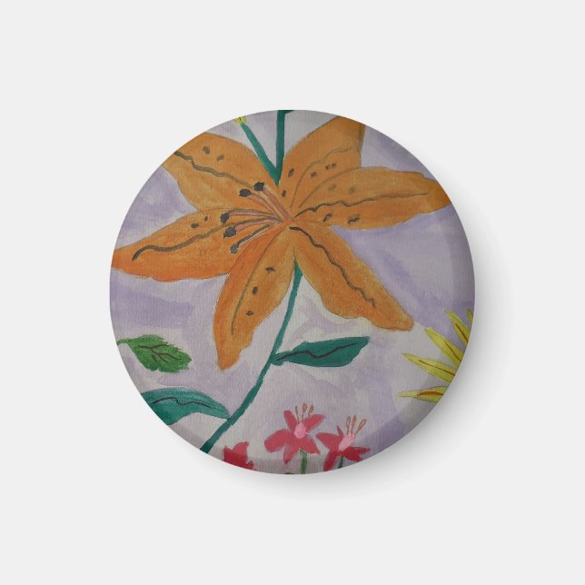 Imã Laranja Lily Magnet (Frente)