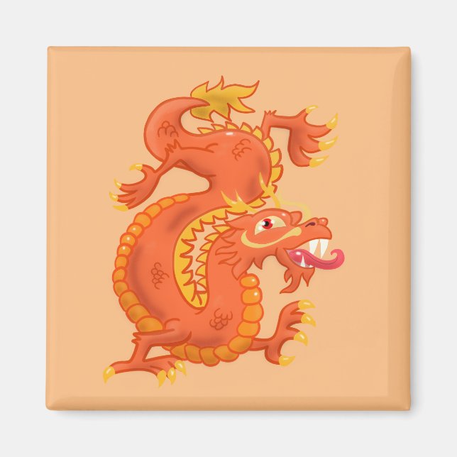 Imã Laranja Oriental Dragon Magnet (Frente)
