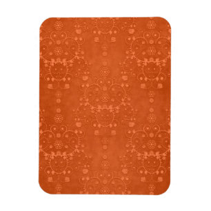 Ímã Laranja Queimada Profunda Padrão Damask Fancy