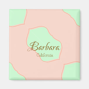Imã Laranja verde pastel boho adicionar nome lugar rús