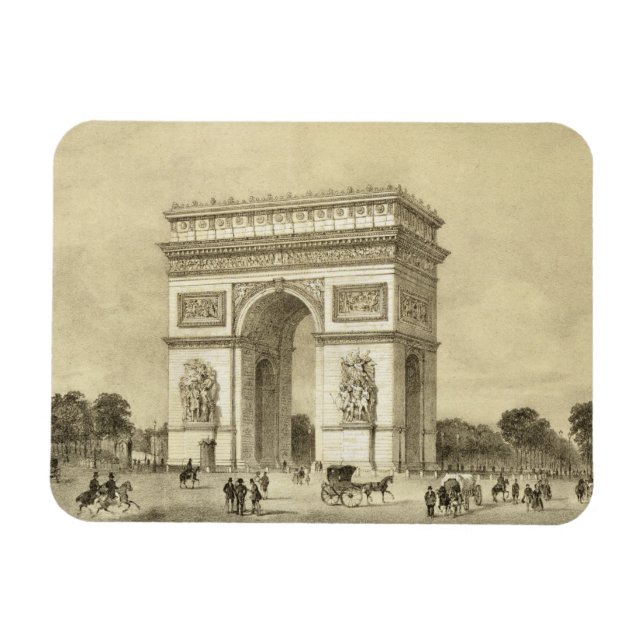 Ímã L'Arc de Triomphe, Paris, gravada por Auguste Bry (Horizontal)