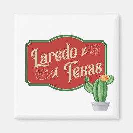 Imã Laredo, Texas Com Cactus De Pear