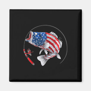 Imã Largemouth B Peixe EUA Bandeira Americana Pesca