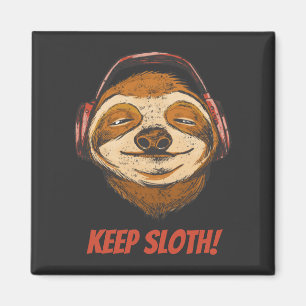 Imã Largura Manter Calma em Chillin Vintage Sloth Mode