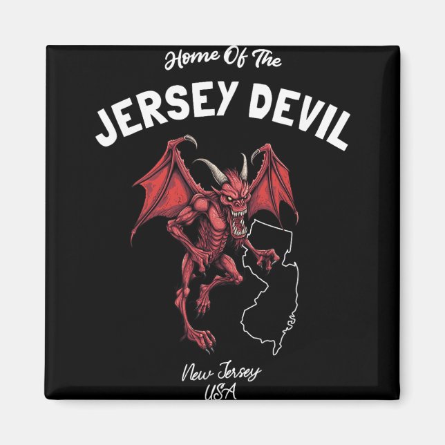 Imã Larva Do Diabo De Jersey Nova Jersey EUA Críptido (Frente)