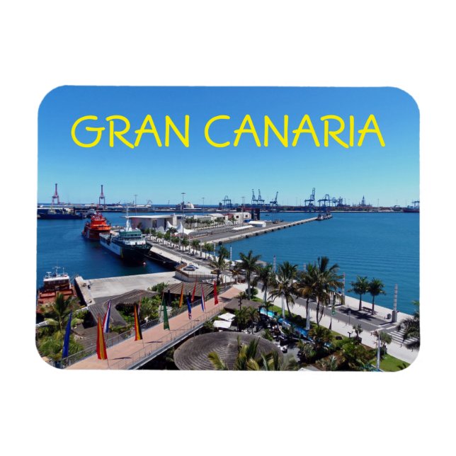 Ímã Las Palmas de Gran Canaria harbour fridge magnet (Horizontal)