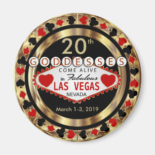 Imã Las Vegas Goddese Poker Chip Design