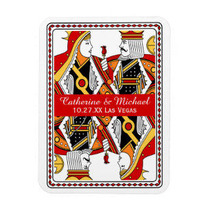 Ímã Las Vegas Jogando Cartaz Rei e Rainha Salvar a Dat