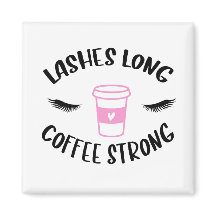 Lashes Café Longo Forte Rosa Engraçado