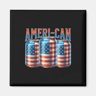 Imã Lata de cerveja engraçada americana bandeira patri