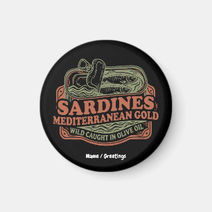 Imã Lata de Sardinha Mediterrânea Vintage Retro Seacut