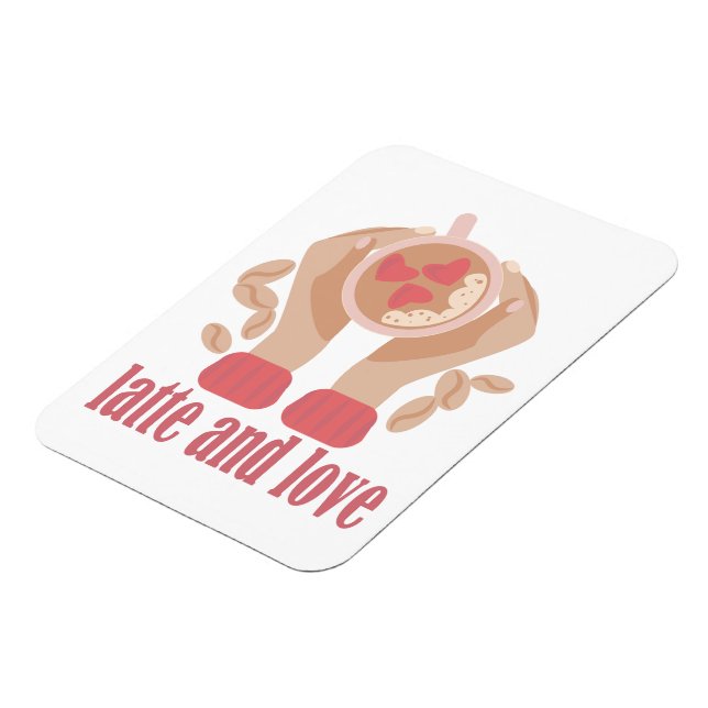 Ímã Latite e xícara de amor, mãos e café (Left Side)