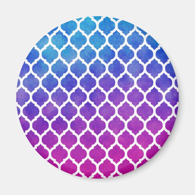 Imã Latite marroquina azul-roxa-rosa (Frente)