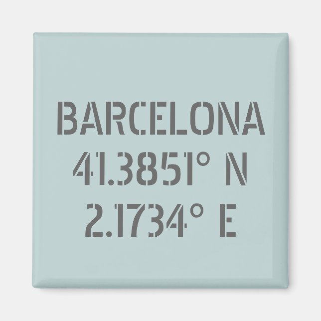 Imã Latitude da Espanha de Barcelona e Longitude (Frente)
