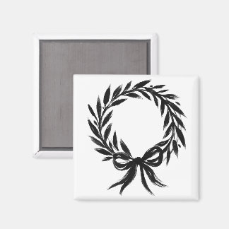Imã Laurel Wreath with Bow – Botanical Emblem on