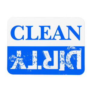 Ímã Lava-louça azul limpa e suja