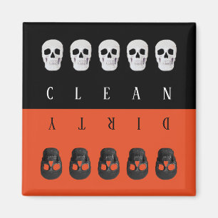 Imã Lavadora de louça simples, preta e suja, de cor l