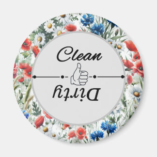 Imã Lavadoura de Flor Silvestre Aquarela Limpo Sujo