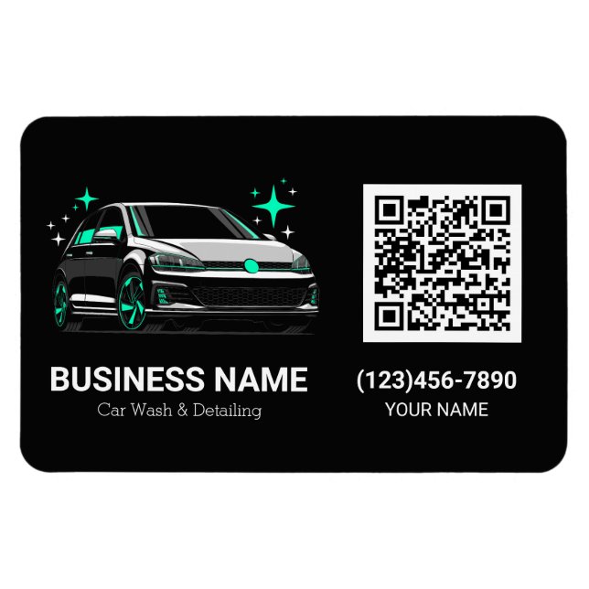 Ímã Lavagem de Carros Móvel & Detalhamento Código QR p (Horizontal)