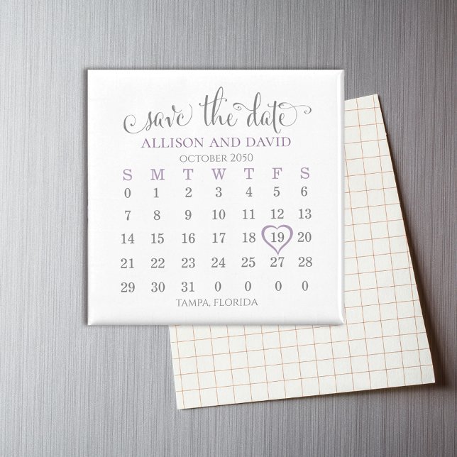 Imã Lavanda 5 Calendário Salvar a Data Casamento (Criador carregado)