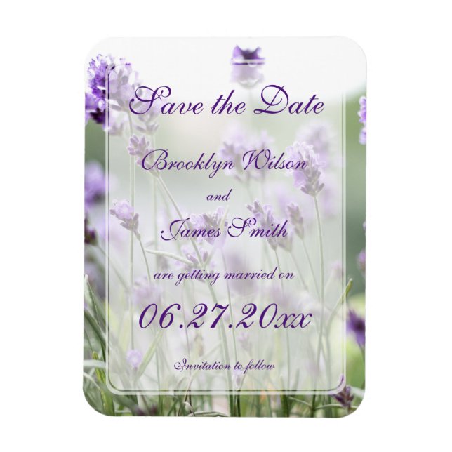 Ímã Lavanda Bohemian Wedding Save The Date Magnets (Vertical)