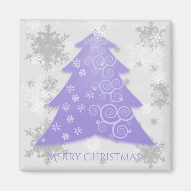 Imã Lavanda de Árvore de Natal Festiva (Frente)
