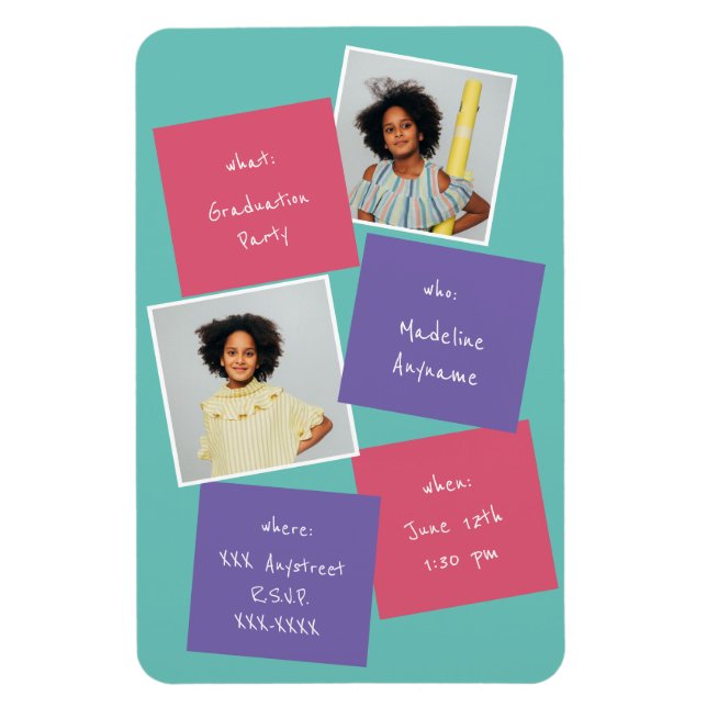 Ímã Lavanda de Convite para Graduação de Fotos Whimsic (Vertical)